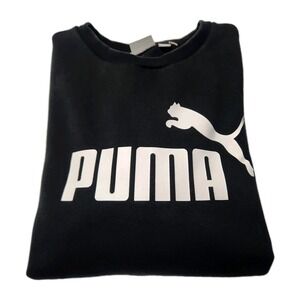 Puma Black Crewneck Sweatshirt Logo Pullover Men's Size L Athletic Casual